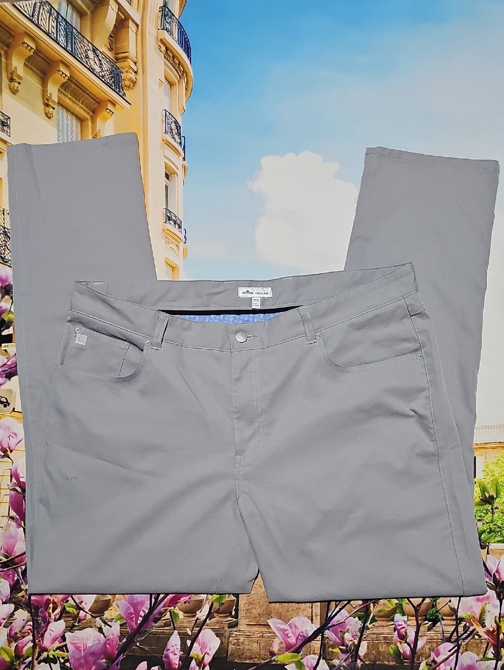 Peter Millar Men's Gray Chinos Pants 38x32